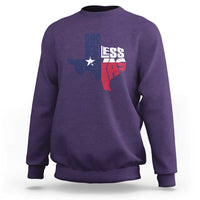 American Texan Sweatshirt God Bless Texas TX Flag