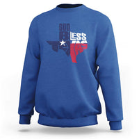 American Texan Sweatshirt God Bless Texas TX Flag