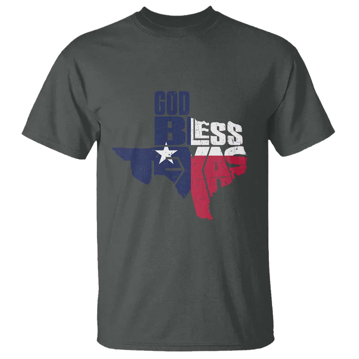 American Texan T Shirt God Bless Texas TX Flag