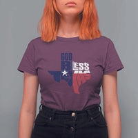 American Texan T Shirt For Women God Bless Texas TX Flag