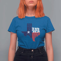 American Texan T Shirt For Women God Bless Texas TX Flag