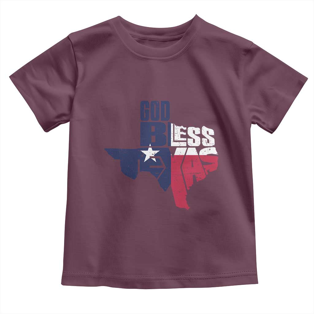 American Texan Toddler T Shirt God Bless Texas TX Flag