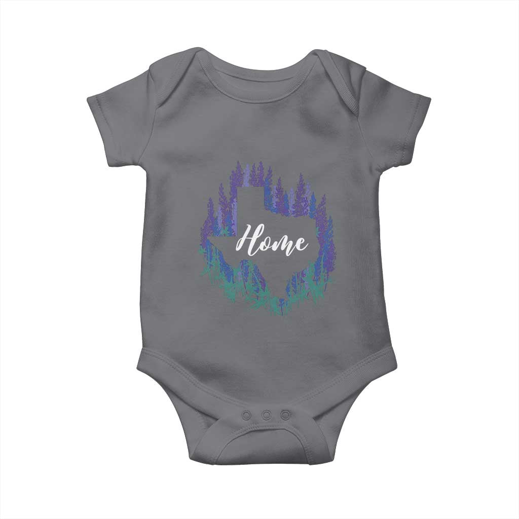 Texas Home State Map Pride Bluebonnets Baby Onesie