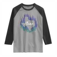 Texas Home State Map Pride Bluebonnets Raglan Shirt