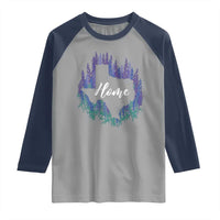 Texas Home State Map Pride Bluebonnets Raglan Shirt