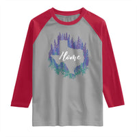Texas Home State Map Pride Bluebonnets Raglan Shirt