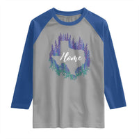 Texas Home State Map Pride Bluebonnets Raglan Shirt