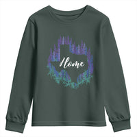 Texas Home State Map Pride Bluebonnets Youth Sweatshirt