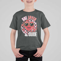 Funny Valentine's Day T Shirt For Kid One Loved Dude Cute Heart Checkerboard