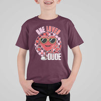 Funny Valentine's Day T Shirt For Kid One Loved Dude Cute Heart Checkerboard