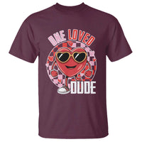 Funny Valentine's Day T Shirt One Loved Dude Cute Heart Checkerboard