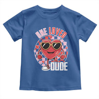 Funny Valentine's Day Toddler T Shirt One Loved Dude Cute Heart Checkerboard