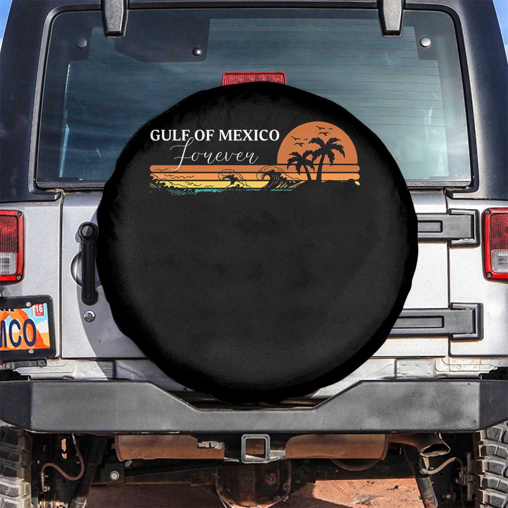 Gulf Of Mexico Forever Spare Tire Cover Beach Palm Treen Vintage Retro