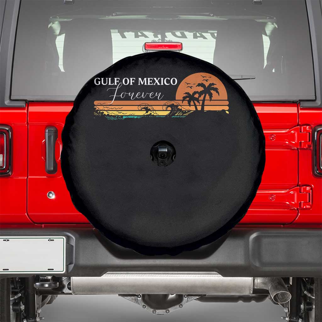 Gulf Of Mexico Forever Spare Tire Cover Beach Palm Treen Vintage Retro