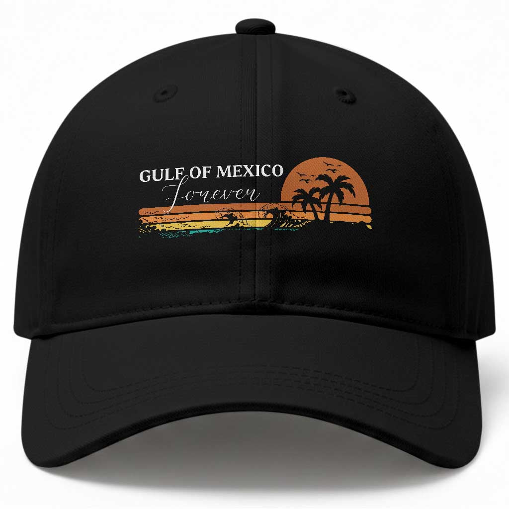 Gulf Of Mexico Forever Baseball Cap Beach Palm Treen Vintage Retro