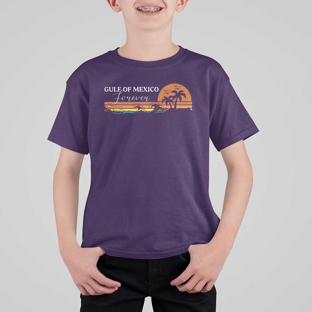 Gulf Of Mexico Forever T Shirt For Kid Beach Palm Treen Vintage Retro