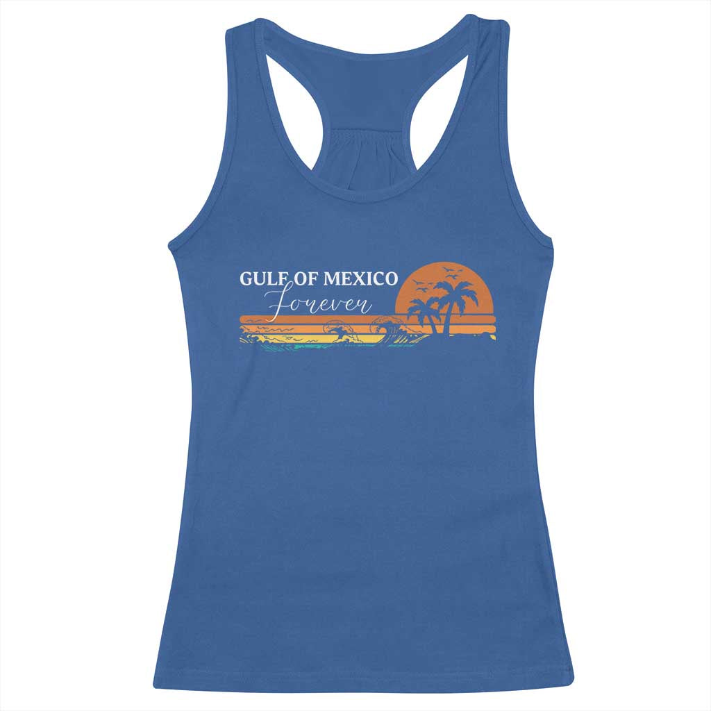 Gulf Of Mexico Forever Racerback Tank Top Beach Palm Treen Vintage Retro