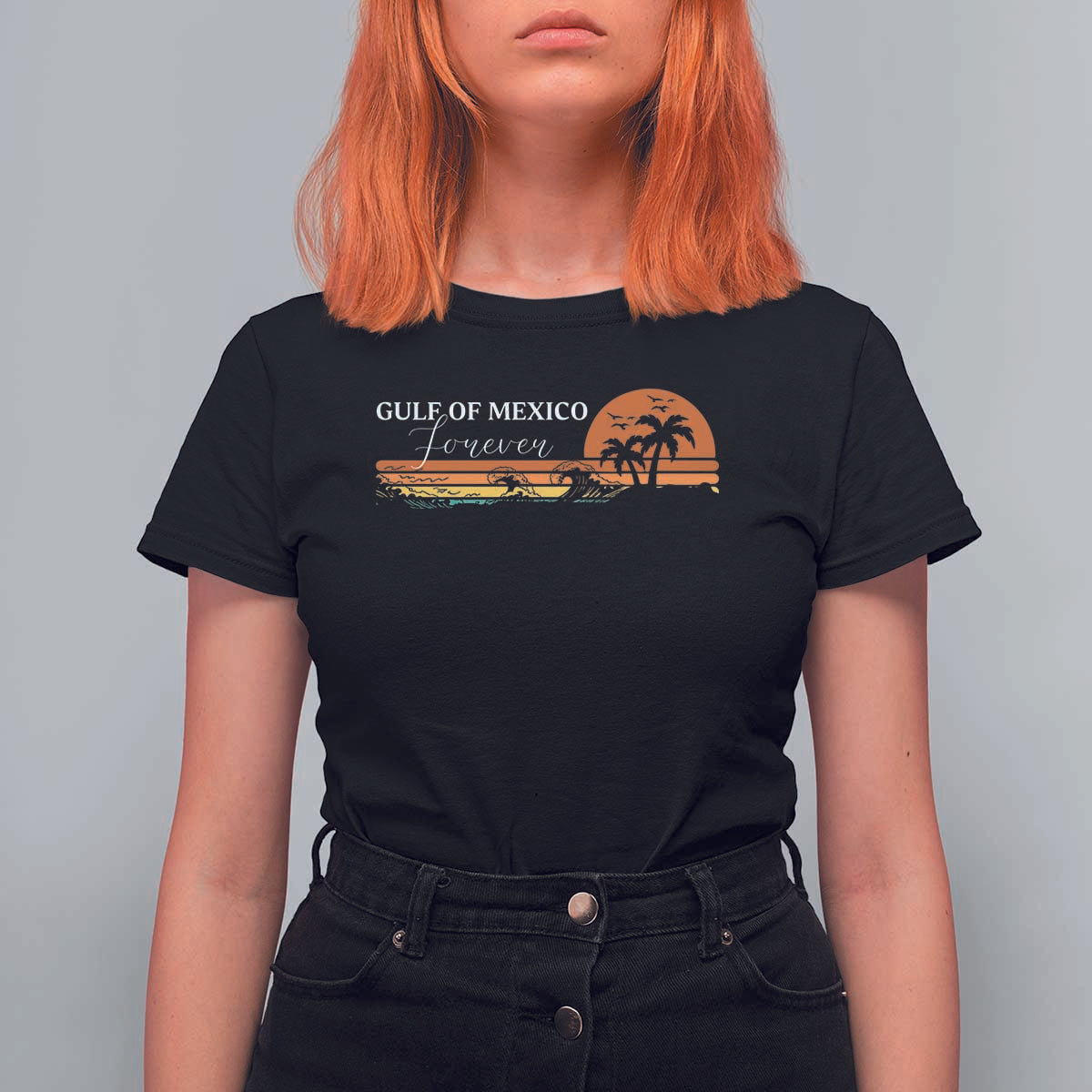 Gulf Of Mexico Forever T Shirt For Women Beach Palm Treen Vintage Retro