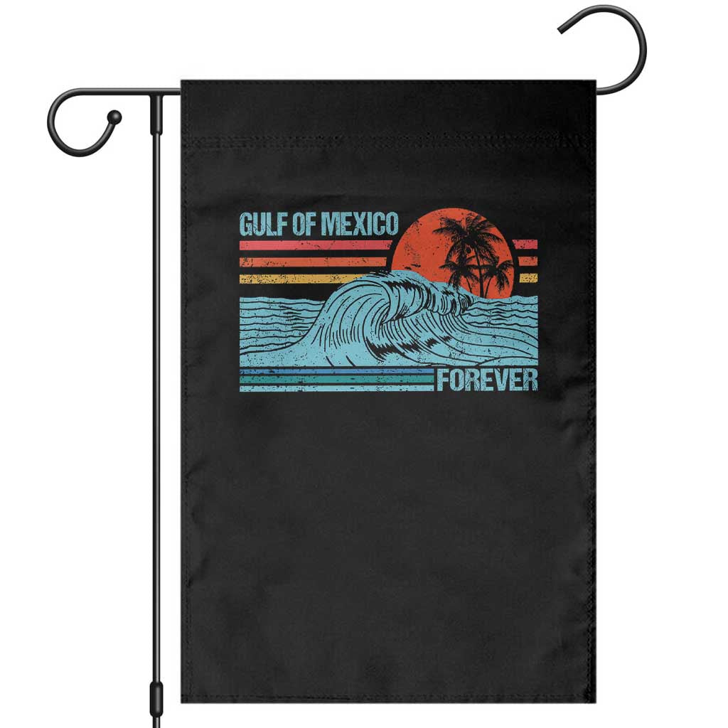 Gulf Of Mexico Forever Garden Flag Vintage Retro Beach Coconut Tree - Wonder Print Shop