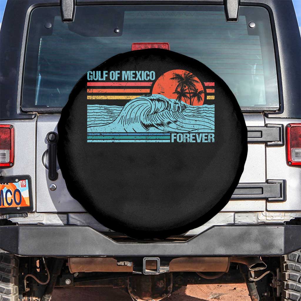 Gulf Of Mexico Forever Spare Tire Cover Vintage Retro Beach Coconut Tree