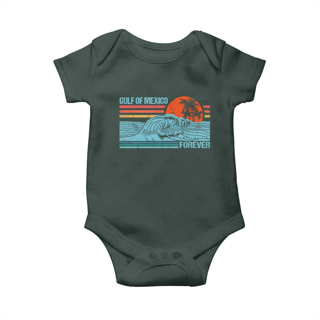 Gulf Of Mexico Forever Baby Onesie Vintage Retro Beach Coconut Tree