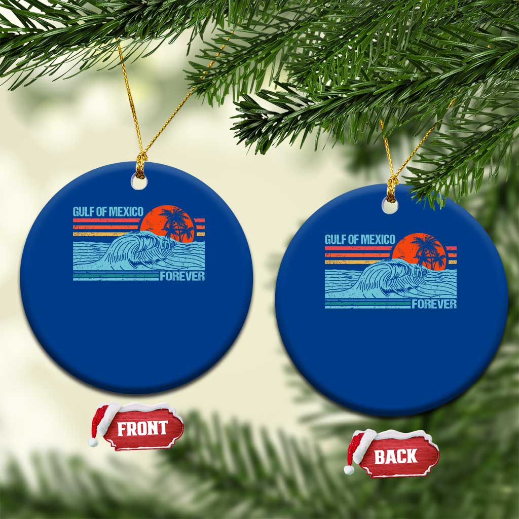 Gulf Of Mexico Forever Ceramic Ornament Vintage Retro Beach Coconut Tree - Wonder Print Shop