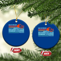 Gulf Of Mexico Forever Ceramic Ornament Vintage Retro Beach Coconut Tree - Wonder Print Shop