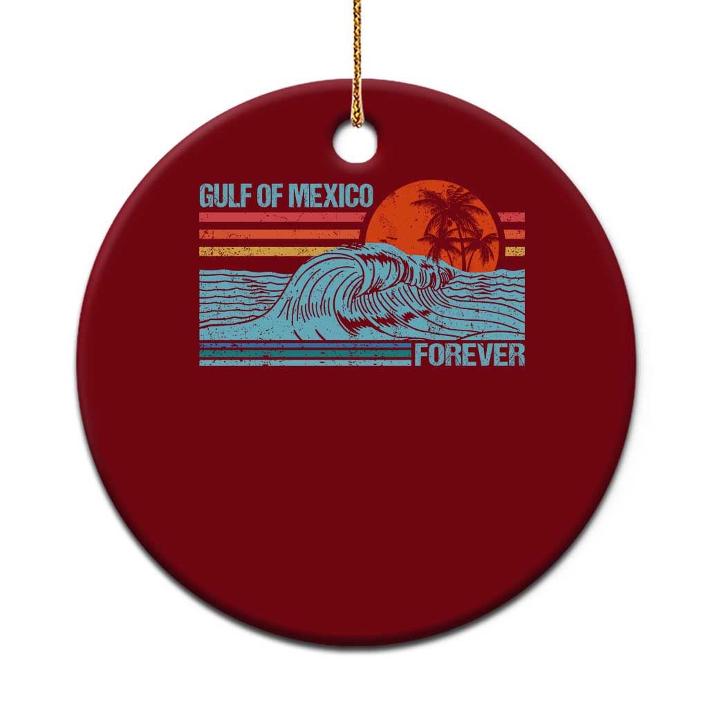 Gulf Of Mexico Forever Ceramic Ornament Vintage Retro Beach Coconut Tree - Wonder Print Shop