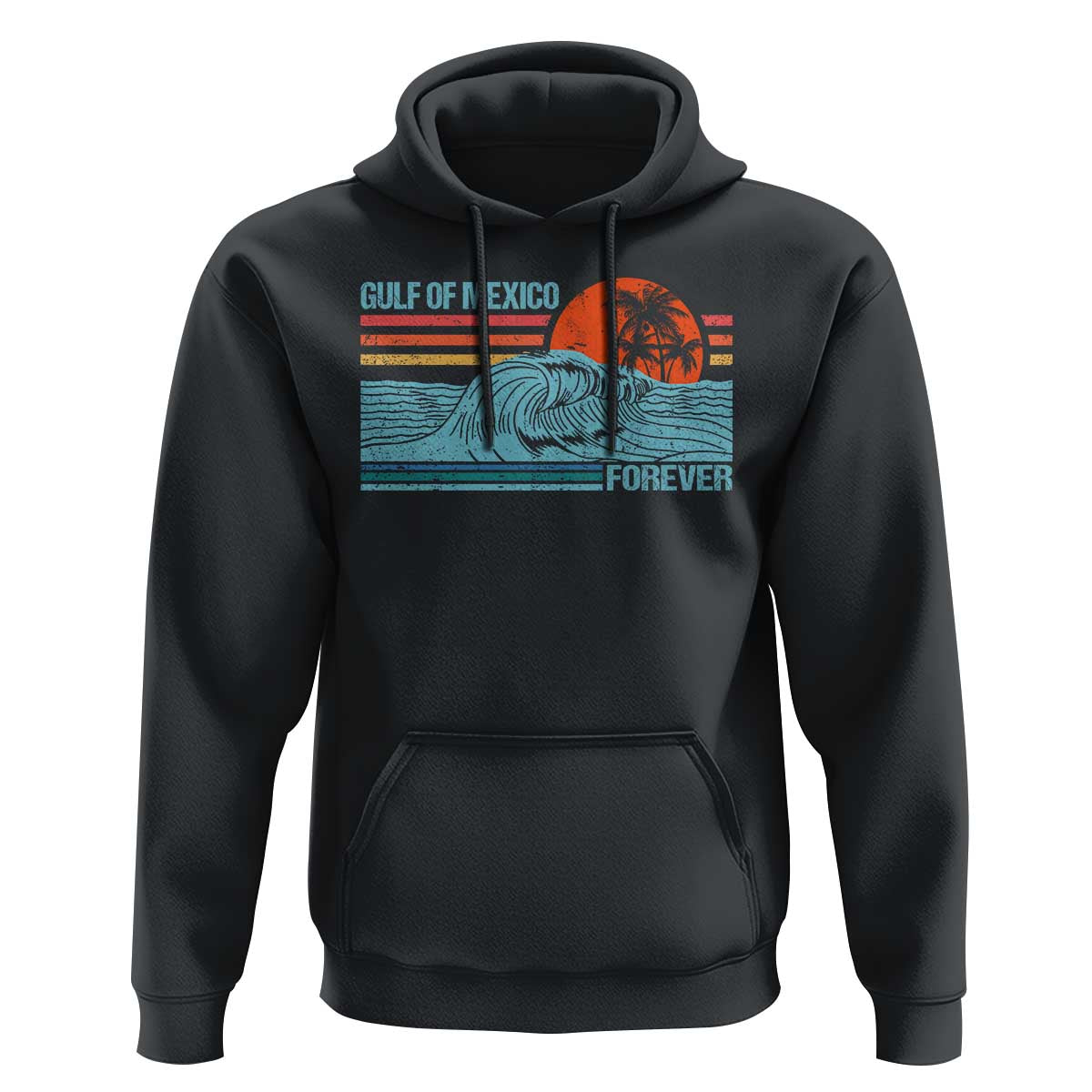 Gulf Of Mexico Forever Hoodie Vintage Retro Beach Coconut Tree