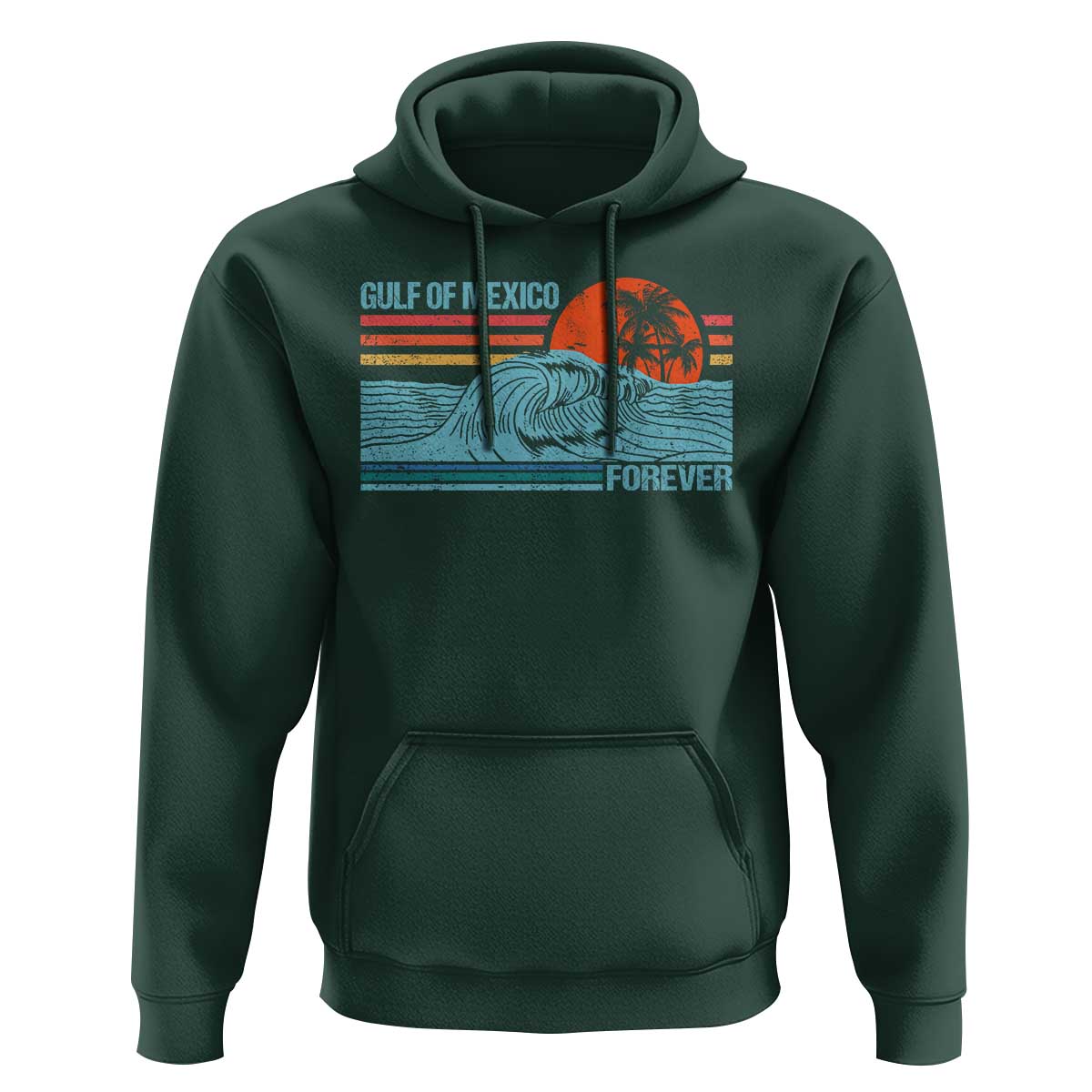 Gulf Of Mexico Forever Hoodie Vintage Retro Beach Coconut Tree