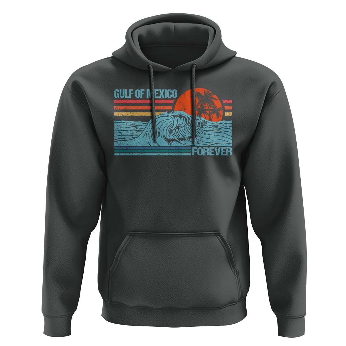 Gulf Of Mexico Forever Hoodie Vintage Retro Beach Coconut Tree