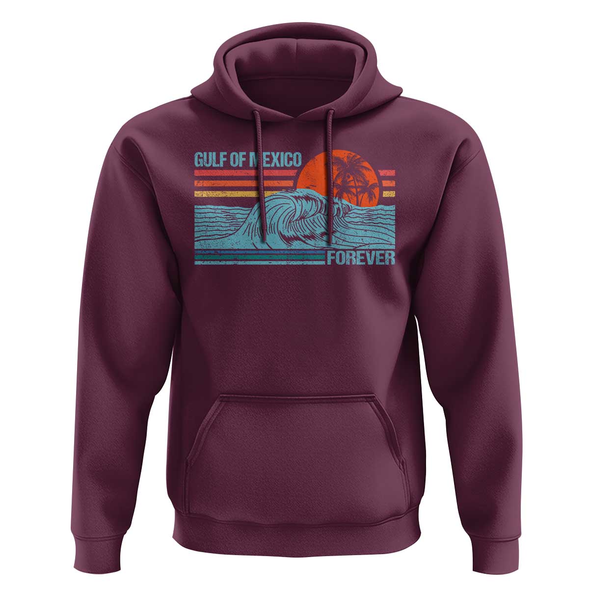 Gulf Of Mexico Forever Hoodie Vintage Retro Beach Coconut Tree