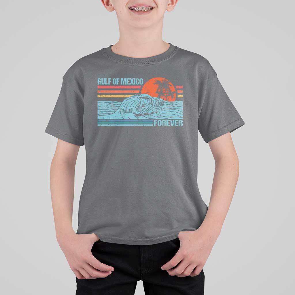 Gulf Of Mexico Forever T Shirt For Kid Vintage Retro Beach Coconut Tree