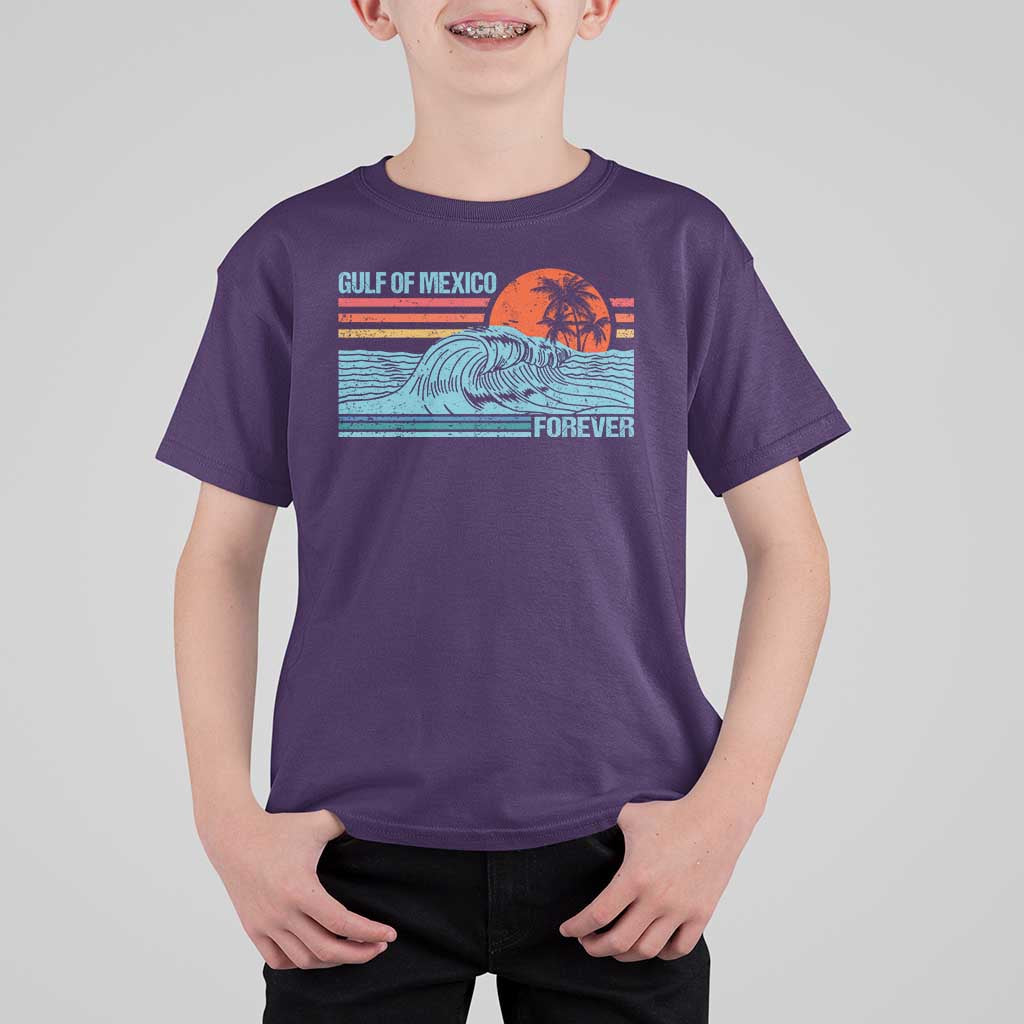Gulf Of Mexico Forever T Shirt For Kid Vintage Retro Beach Coconut Tree