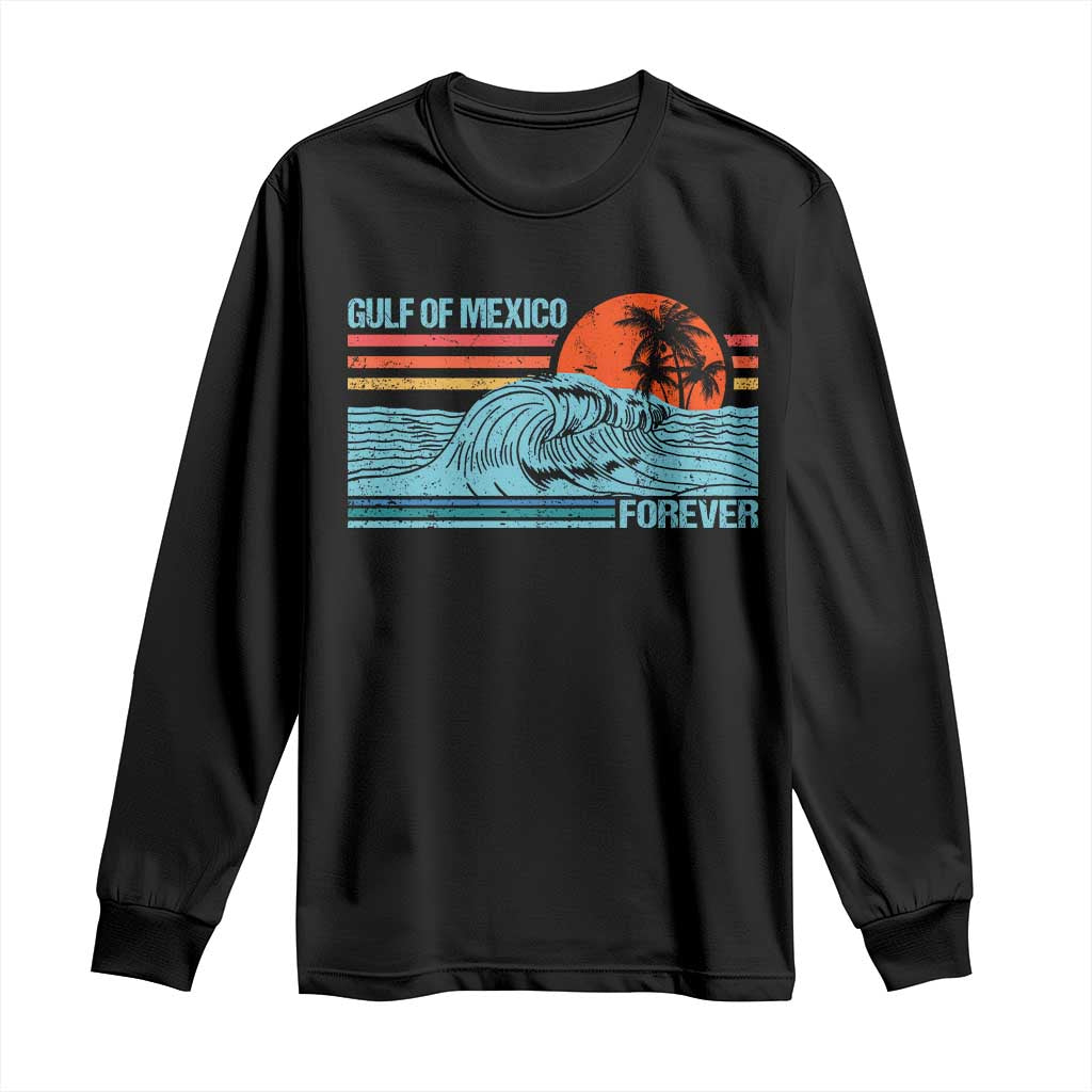 Gulf Of Mexico Forever Long Sleeve Shirt Vintage Retro Beach Coconut Tree