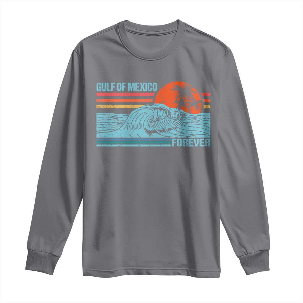 Gulf Of Mexico Forever Long Sleeve Shirt Vintage Retro Beach Coconut Tree