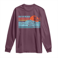 Gulf Of Mexico Forever Long Sleeve Shirt Vintage Retro Beach Coconut Tree