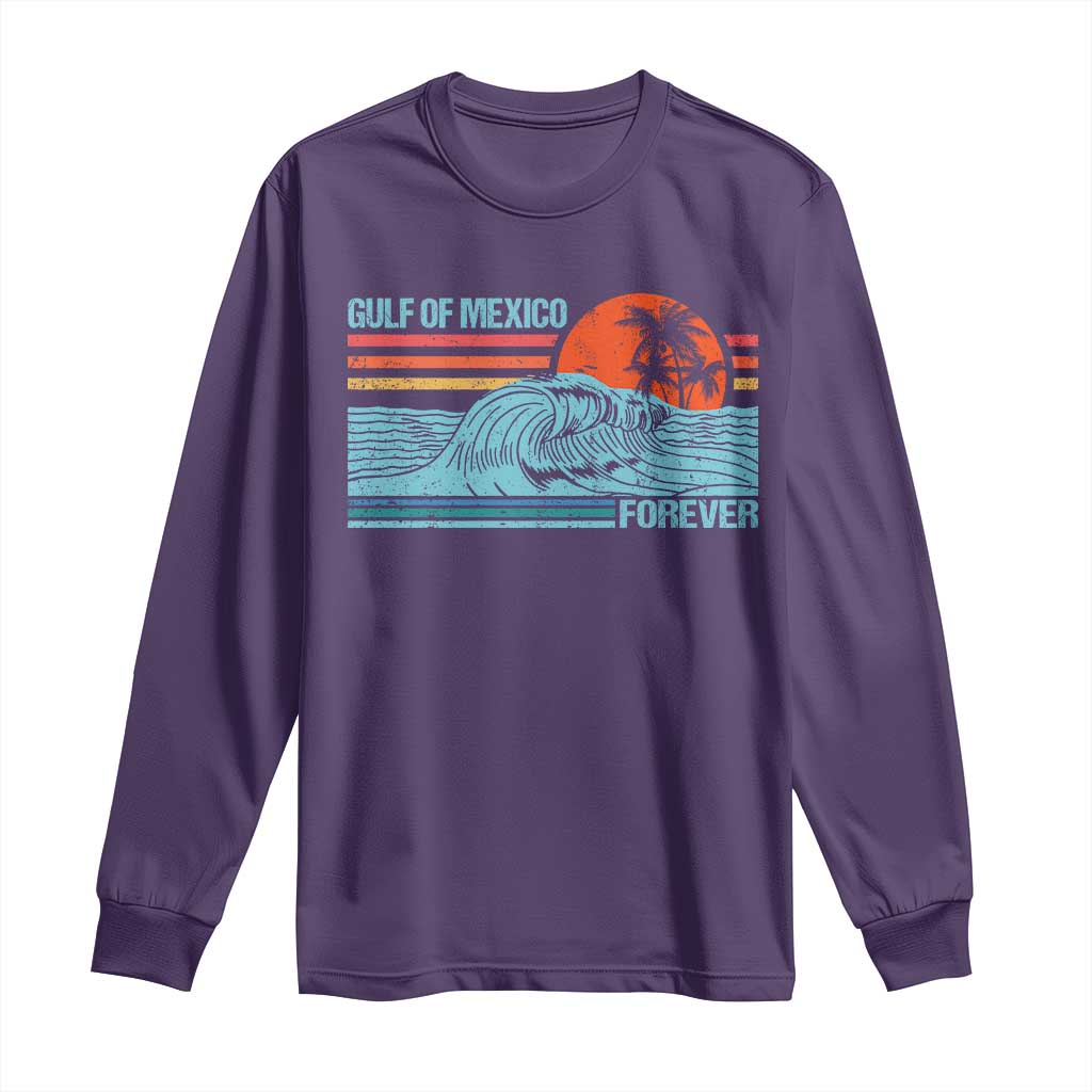 Gulf Of Mexico Forever Long Sleeve Shirt Vintage Retro Beach Coconut Tree