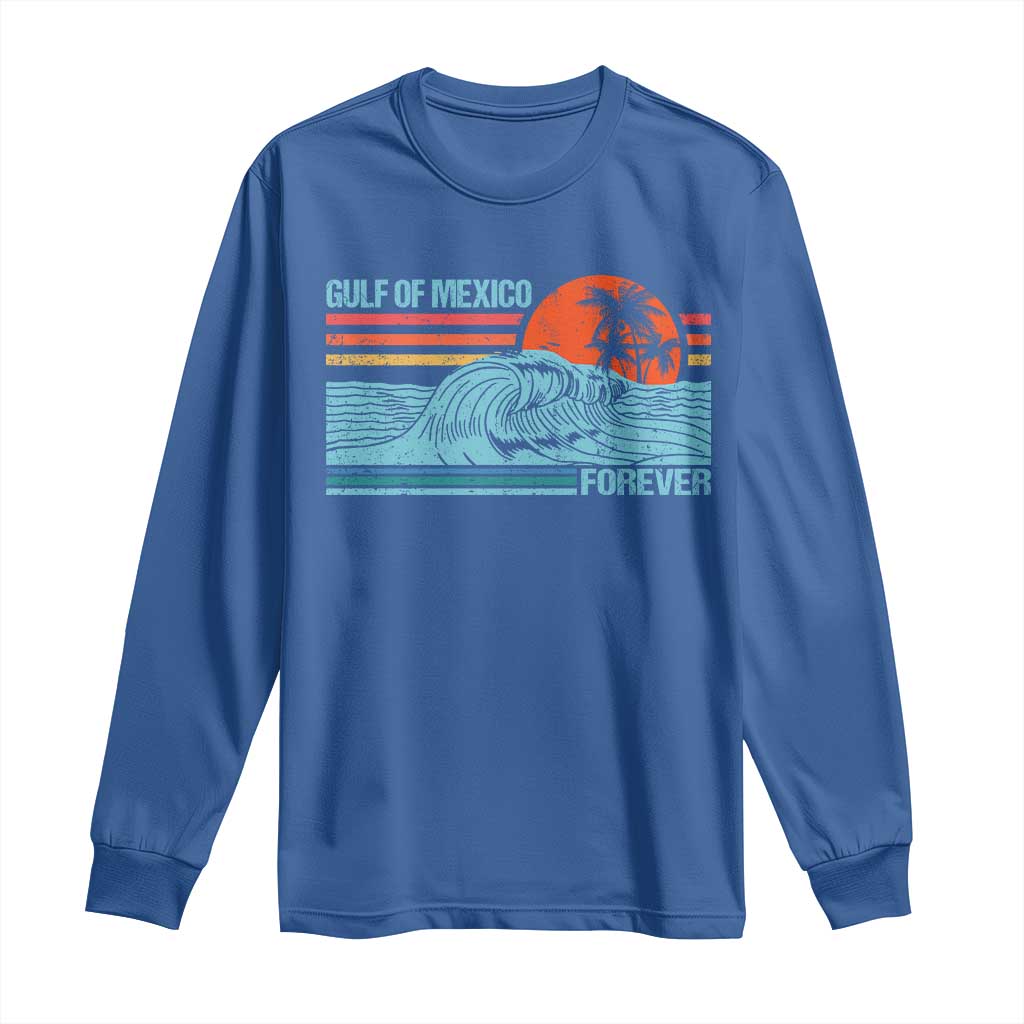 Gulf Of Mexico Forever Long Sleeve Shirt Vintage Retro Beach Coconut Tree