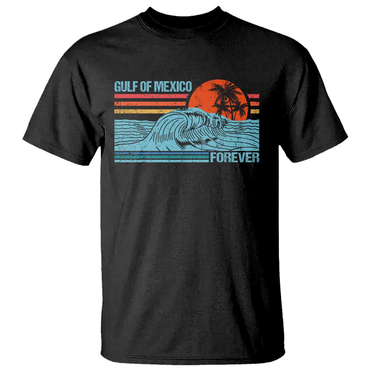 Gulf Of Mexico Forever T Shirt Vintage Retro Beach Coconut Tree