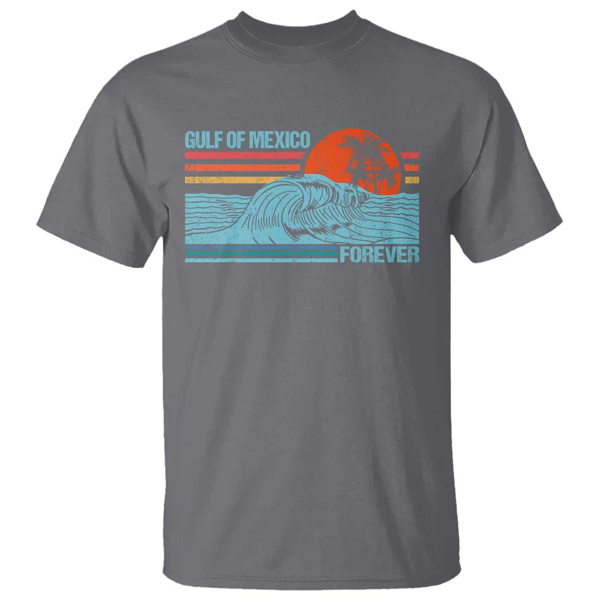 Gulf Of Mexico Forever T Shirt Vintage Retro Beach Coconut Tree