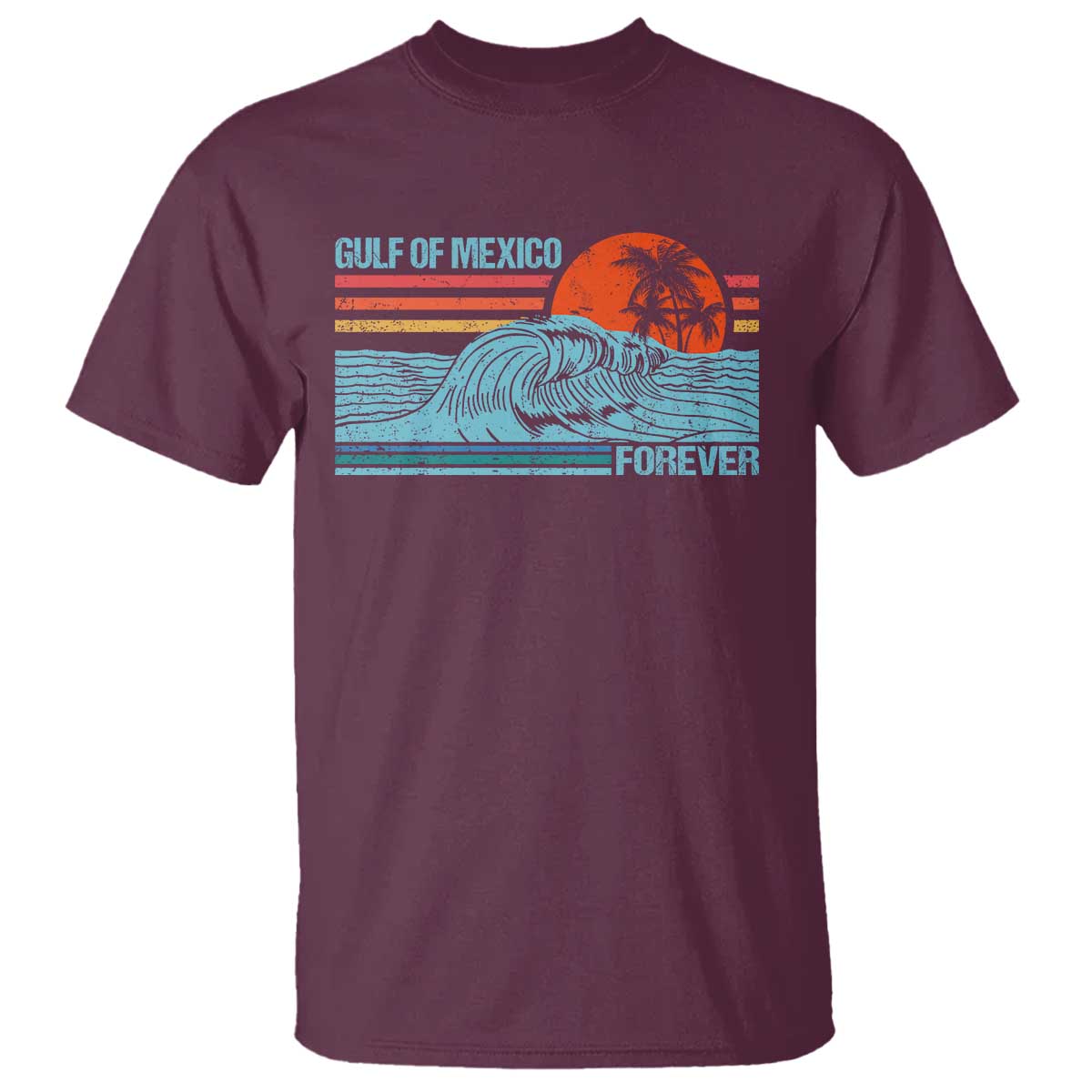 Gulf Of Mexico Forever T Shirt Vintage Retro Beach Coconut Tree