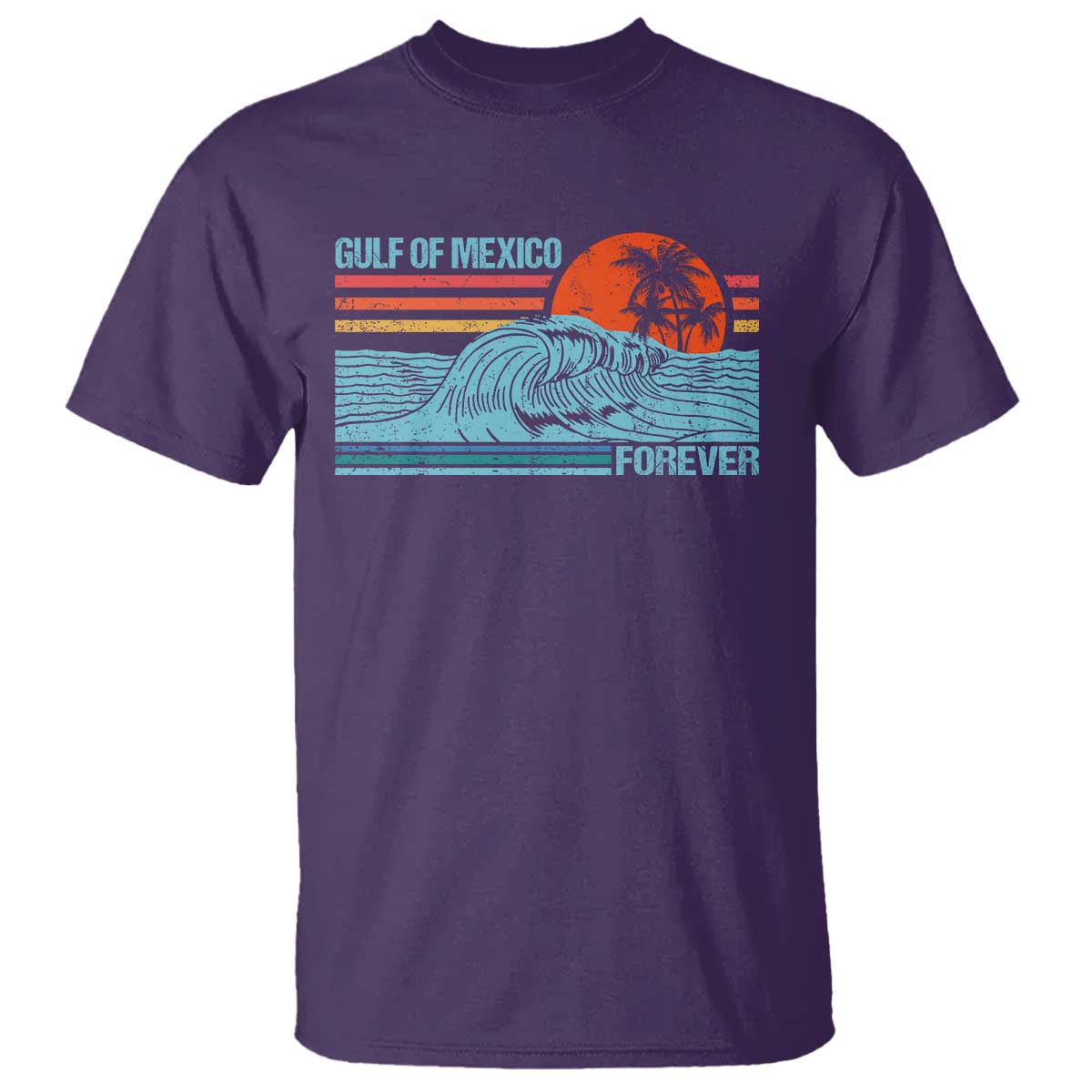 Gulf Of Mexico Forever T Shirt Vintage Retro Beach Coconut Tree