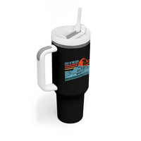 Gulf Of Mexico Forever Tumbler With Handle Vintage Retro Beach Coconut Tree