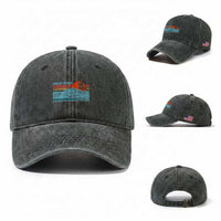 Gulf Of Mexico Forever Washed Cotton Baseball Cap Vintage Retro Beach Coconut Tree