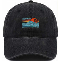 Gulf Of Mexico Forever Washed Cotton Baseball Cap Vintage Retro Beach Coconut Tree