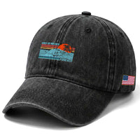 Gulf Of Mexico Forever Washed Cotton Baseball Cap Vintage Retro Beach Coconut Tree