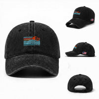 Gulf Of Mexico Forever Washed Cotton Baseball Cap Vintage Retro Beach Coconut Tree