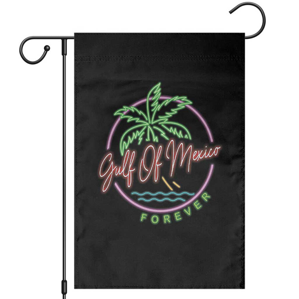 Gulf Of Mexico Forever Garden Flag Beach Coconut Palm Tree Neon Light - Wonder Print Shop
