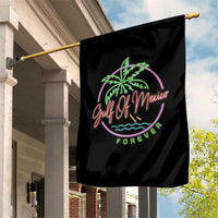 Gulf Of Mexico Forever Garden Flag Beach Coconut Palm Tree Neon Light - Wonder Print Shop